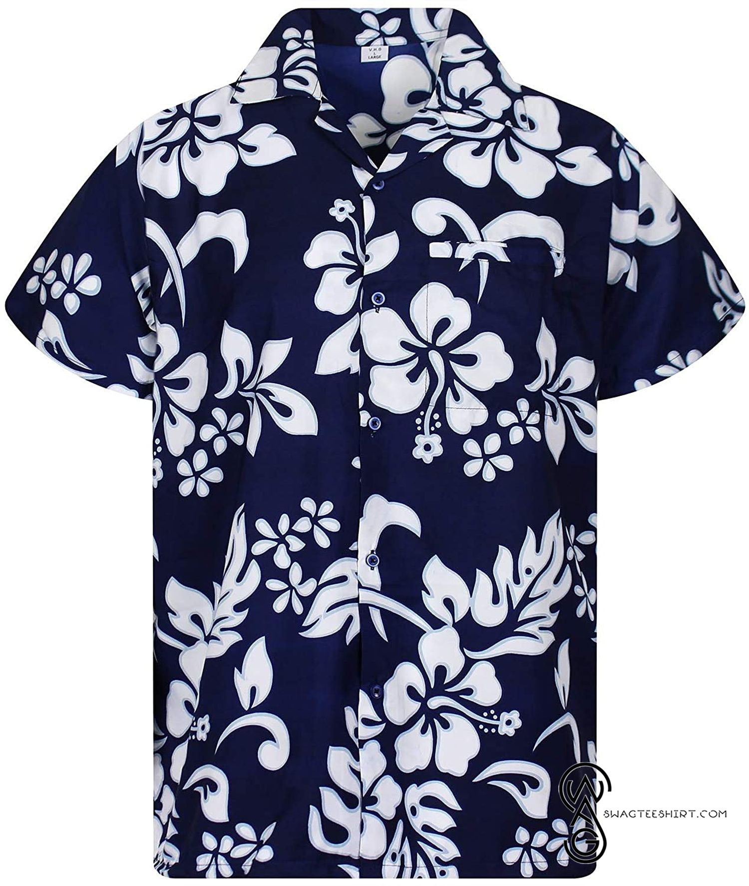 [Top Trending] Funky Aloha Hawaiian Beach Summer Print Hibiskus Blue Full Printing Hawaiian Shirt